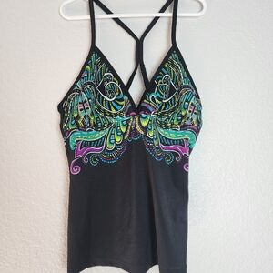 Athleta Black  Racerback V - Neck Work Out Women's Tank  Size M